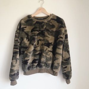 Grace Chow camouflage crewneck sweater